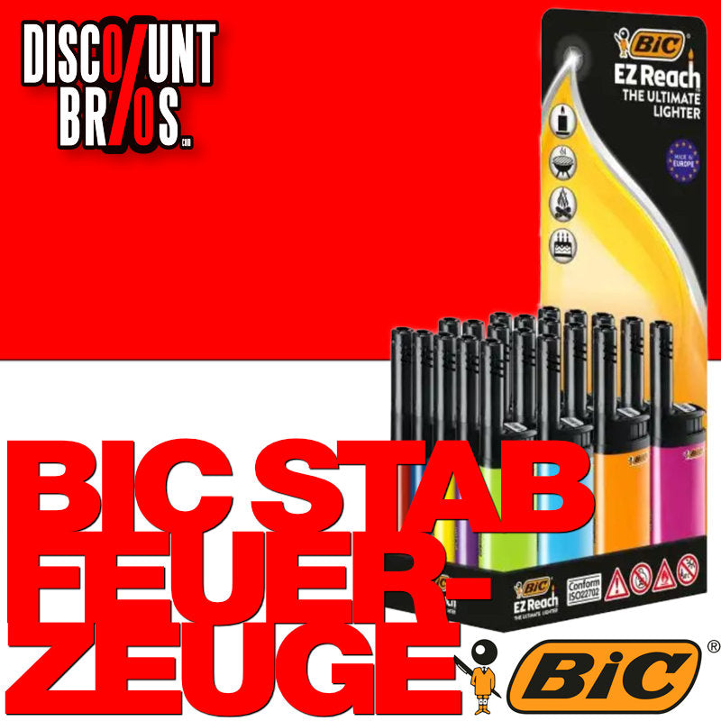 20 Stk. DISPLAY BIC® EZ REACH Feuerzeug MINI STABFEUERZEUGE