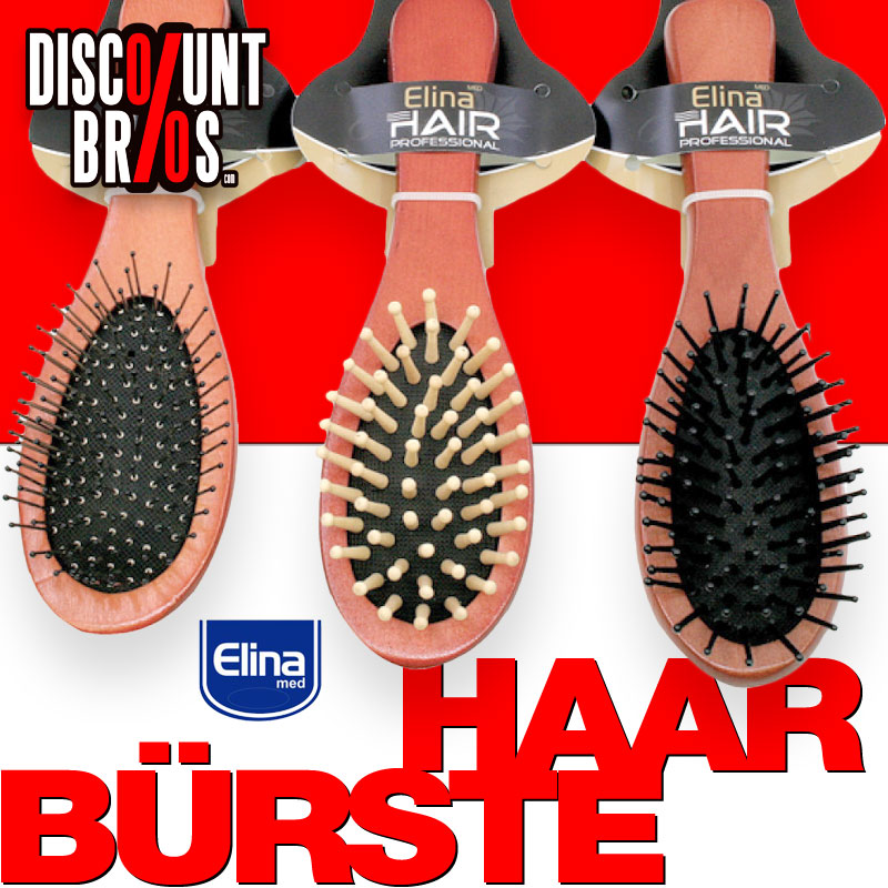 Elina Massage BÜRSTE Haarbürste mit Holzgriff in 3 Varianten