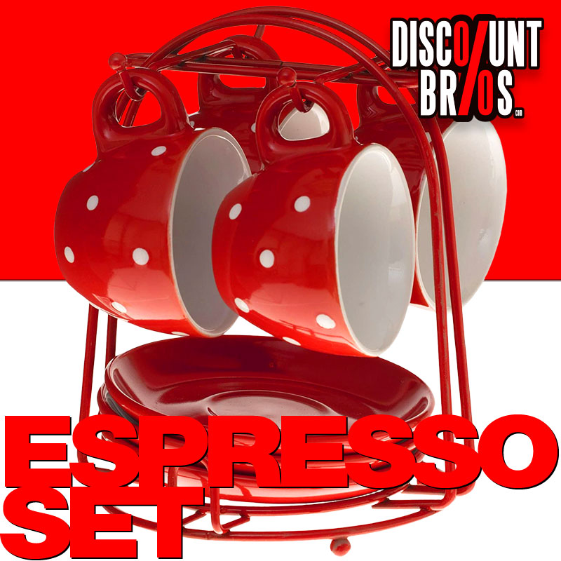 4er-Set ESPRESSO TASSEN Expresso-Tassen Unterteller + Gestell