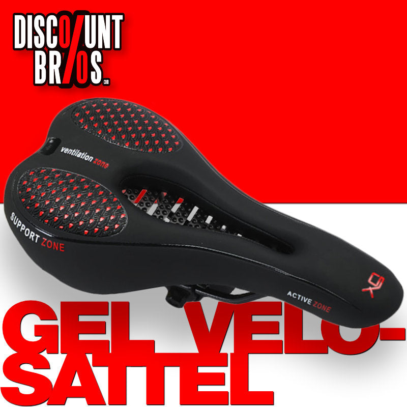 Komfortabler Gelsattel GEL VELO-SATTEL Fahrradsattel Rennsattel Sportsattel SCHWARZ ROT
