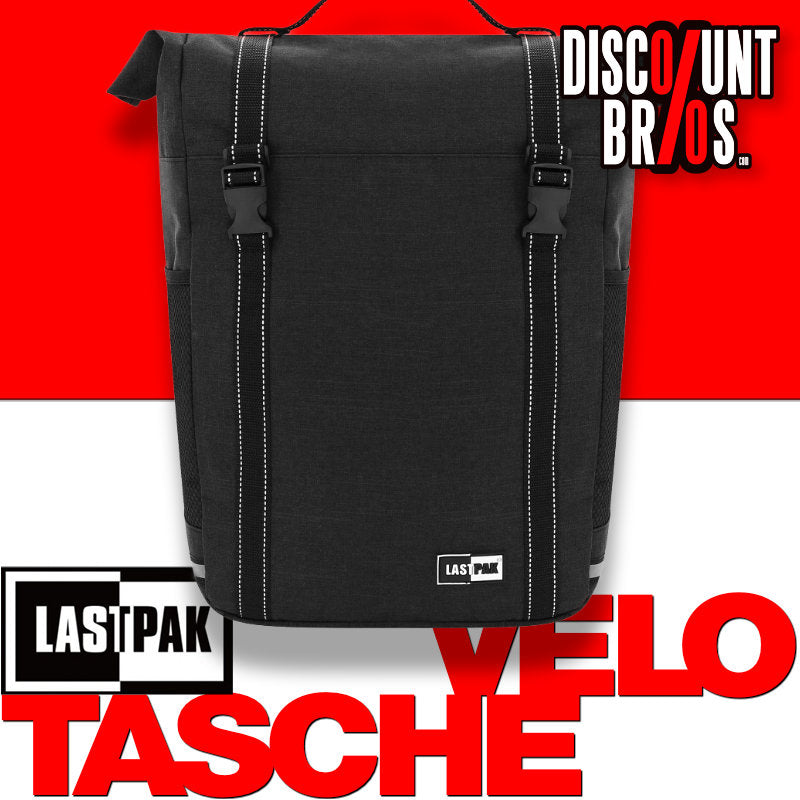 LASTPACK Velo- Fahrrad-GEPÄCKTASCHE Fahrradtasche für Gepäckträger 15l SCHWARZ