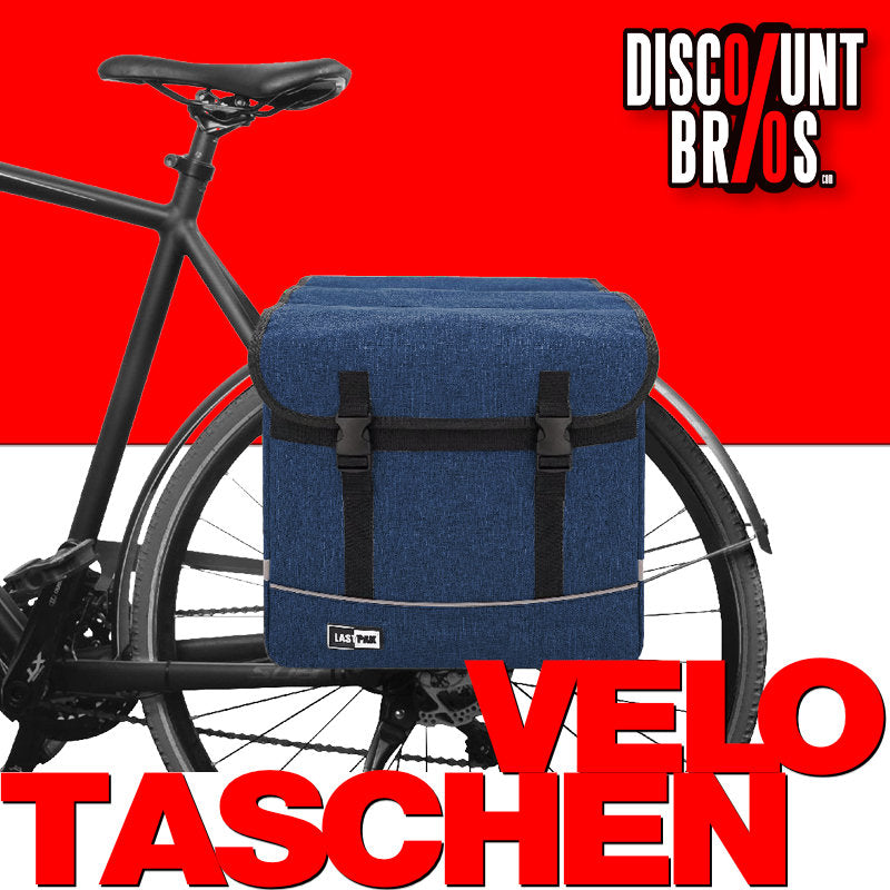 LASTPACK Velo- Fahrrad- DOPPEL- GEPÄCKTASCHEN Canvas Fahrradtasche für Gepäckträger 35l BLAU