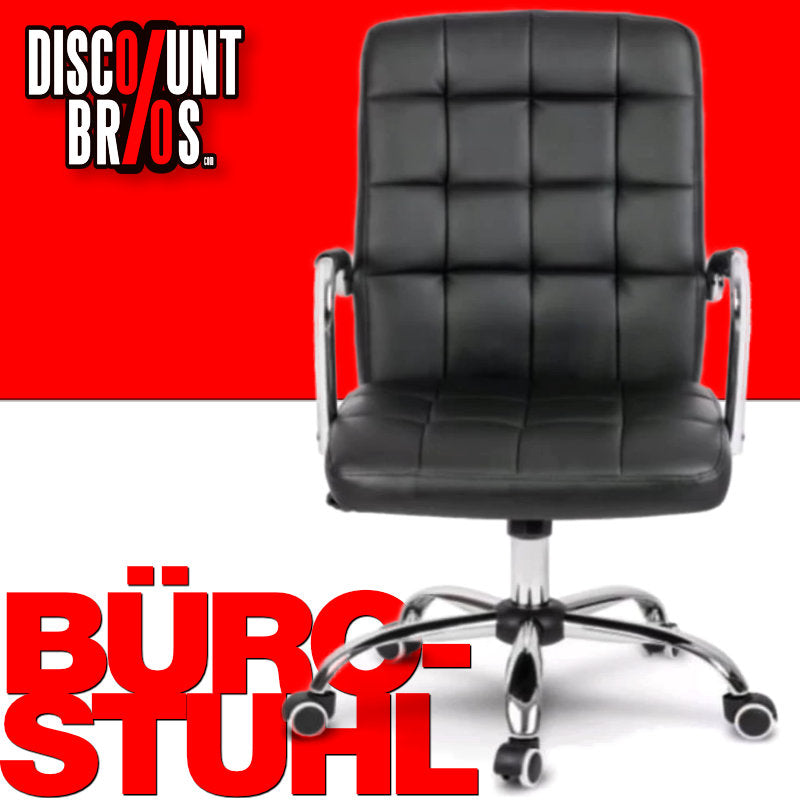 Öko-Leder Bürostuhl BÜRO-STUHL Schreibtischstuhl Bürodrehstuhl Schwarz