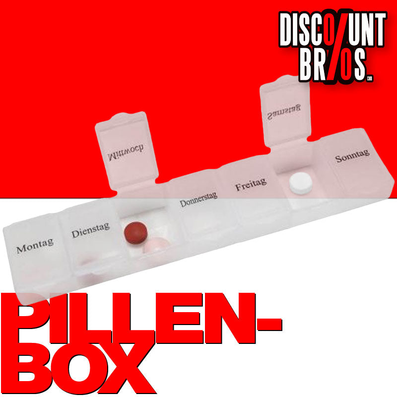 Tablettenbox PILLENBOX Pillendose Wochenbox 7 Tage  – Medikamentenorganizer für eine Woche