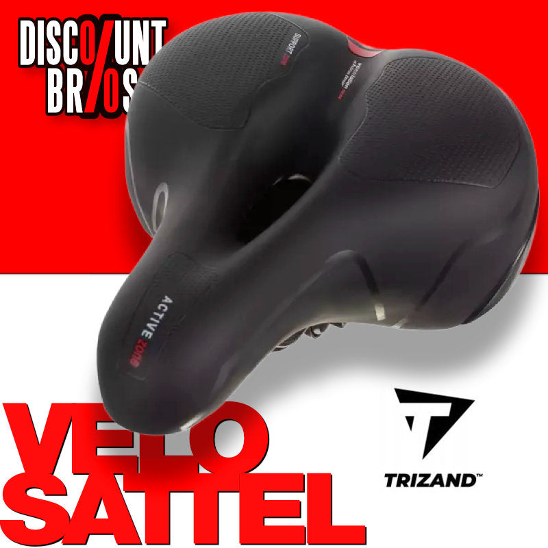 Komfort E-BIKE VELO SATTEL Fahrradsattel Velosattel mit Rücklicht SCHWARZ