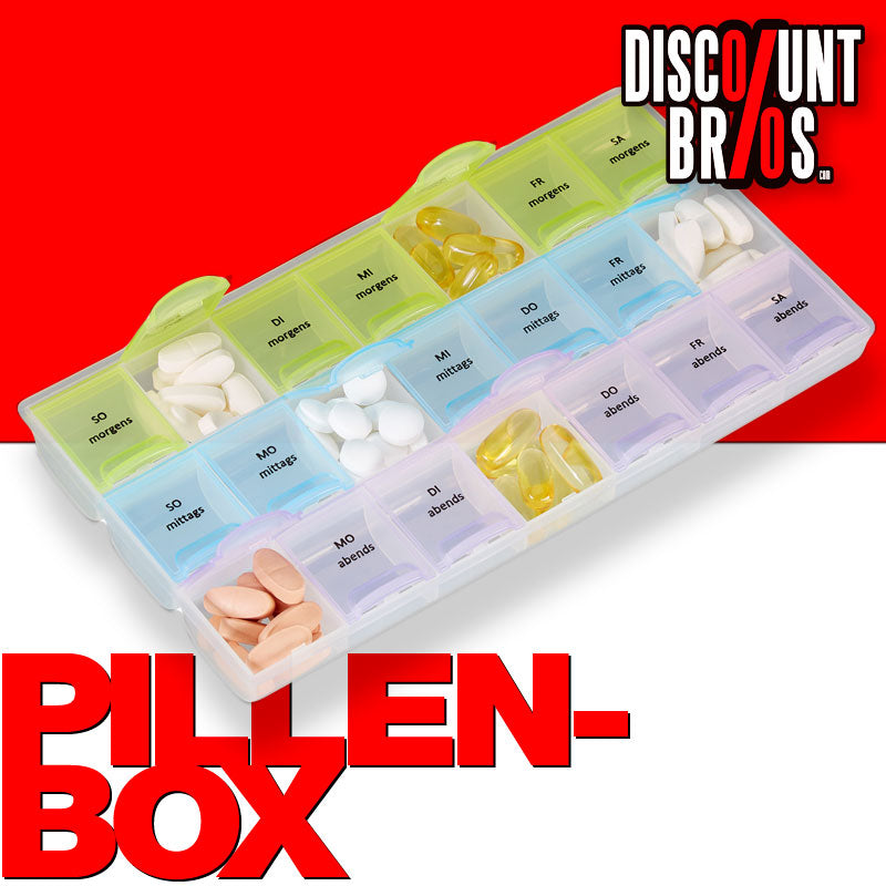 Tablettenbox PILLENBOX Pillendose Wochenbox 7 Tage 3 Fächer – Medikamentenorganizer für eine Woche
