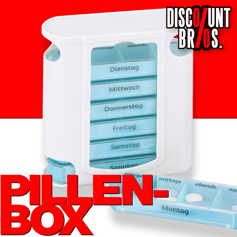 Tablettenbox PILLENBOX Pillendose 7 Tage 4 Fächer – Medikamentenorganizer für eine Woche WEISS