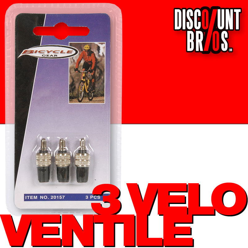 3 VELO ERSATZ-VENTILE SET Fahrrad Ersatzventile mit Kappe Dunlop Blitzventil von BICYCLE GEAR