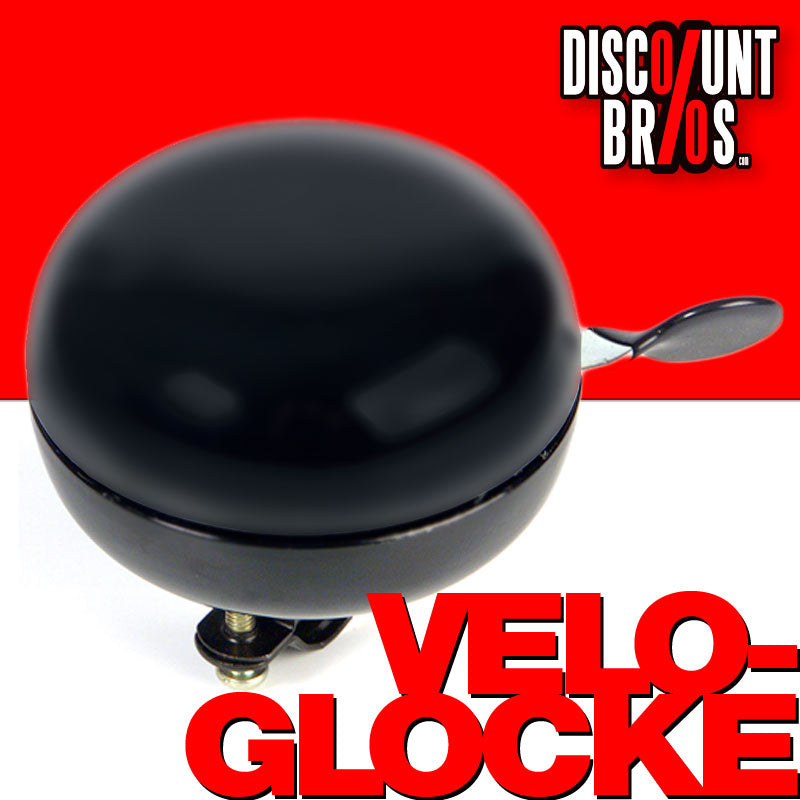 Retro DING DONG VELOGLOCKE Fahrradklingel Fahrradglocke SCHWARZ MATT Ø60mm